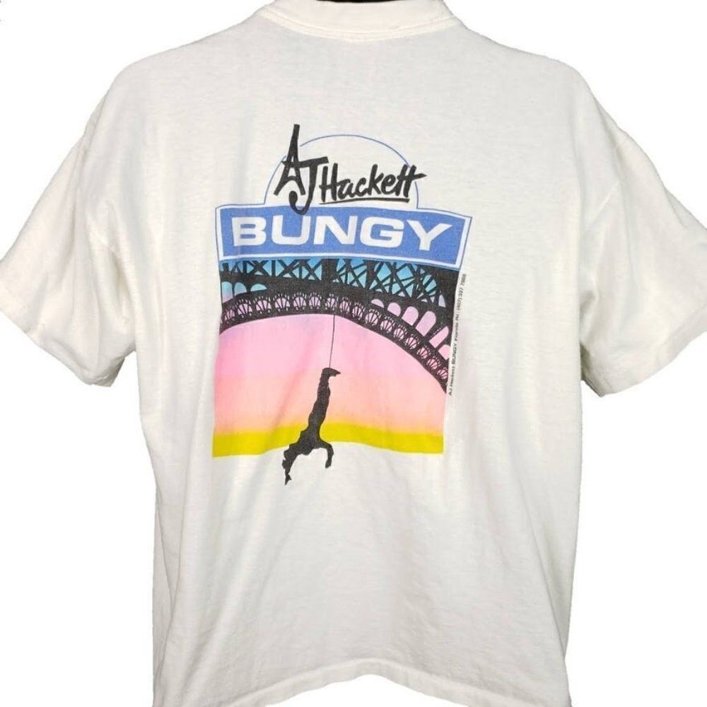 AJ Hackett Bungy Jump T Shirt Vintage 80s 90s Florida Bungee Jumping Mens XL